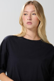 Camiseta oversize unicolor manga corta en algodón