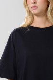 Camiseta oversize unicolor manga corta en algodón