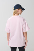 Camiseta oversize unicolor manga corta en algodón