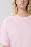 Camiseta oversize unicolor manga corta en algodón