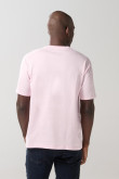 Camiseta college unicolor en algodón con manga corta
