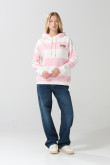 Buzo crema oversize a rayas con capota
