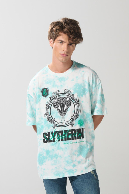 Camiseta crema tie dye oversize de Harry Potter manga corta