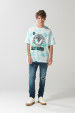 Camiseta crema tie dye oversize de Harry Potter manga corta