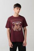 Camiseta roja oscura de Harry Potter con manga corta