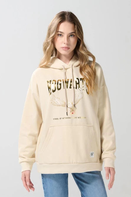 Buzo kaki claro oversize de Harry Potter con capota
