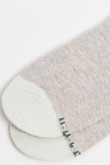Medias cortas grises claras con diseño college lateral