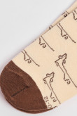 Medias kakis claras largas con diseños de perritos