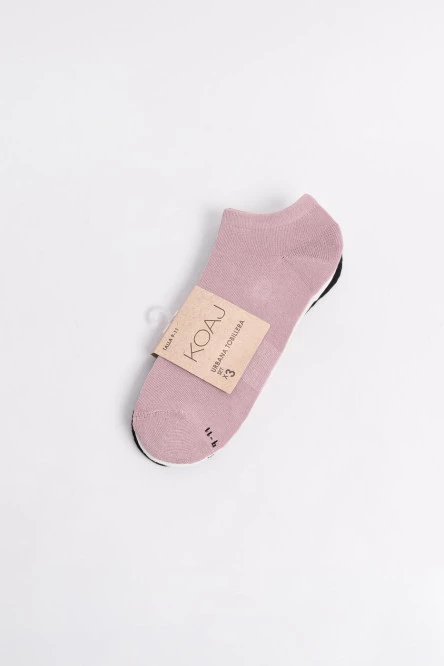 Paquete X3 de medias unicolores tobilleras con finas texturas