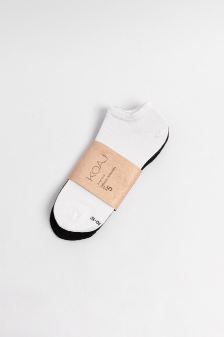 Paquete de medias X5 tobilleras unicolores en tela suave