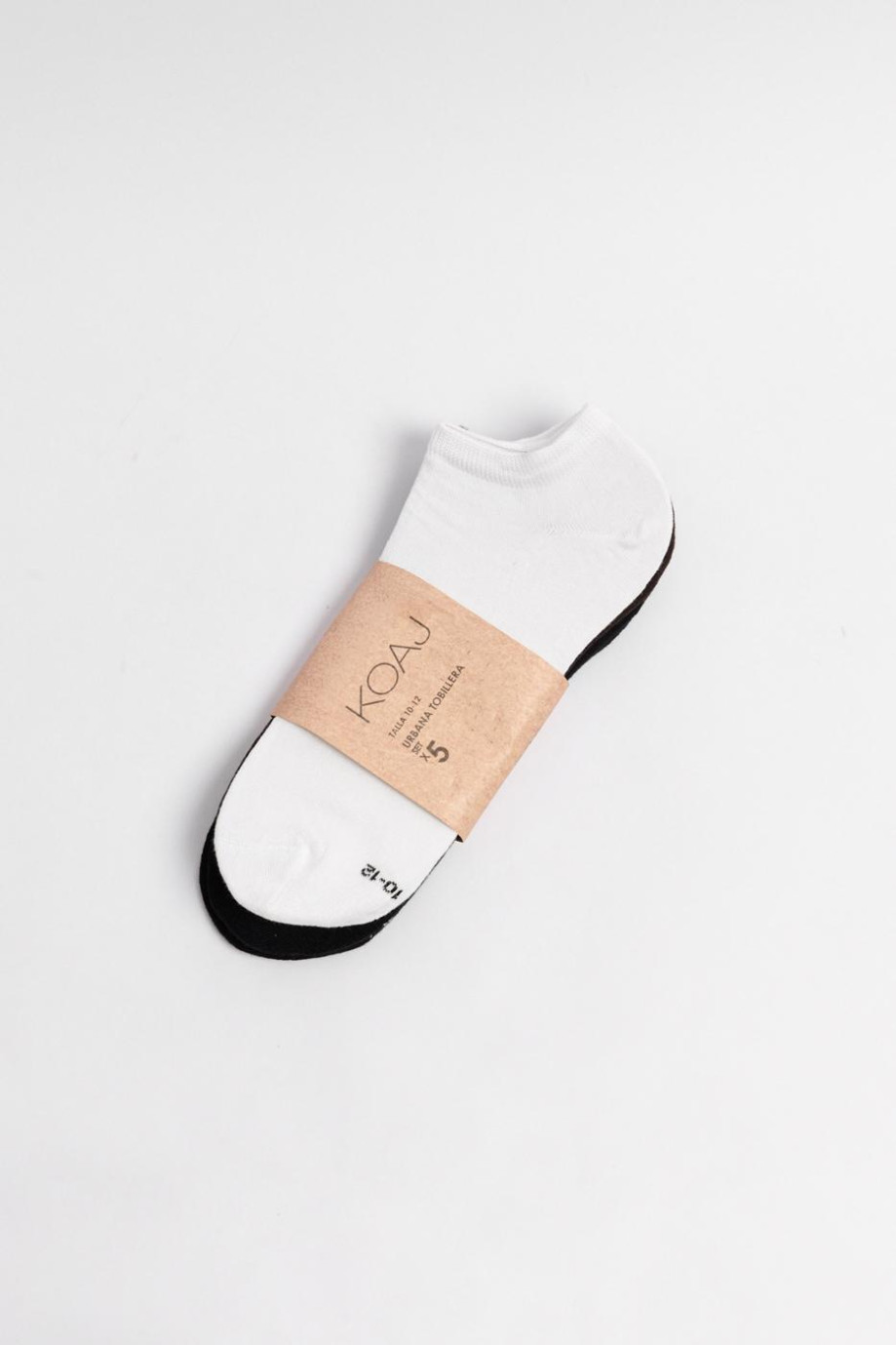 Paquete de medias X5 tobilleras unicolores en tela suave