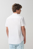 Camisa cuello nerú unicolor en algodón con manga corta