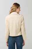 Chaqueta unicolor tipo biker con solapas amplias