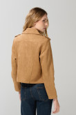 Chaqueta unicolor tipo biker con solapas amplias