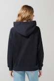 Buzo unicolor oversize con capota y diseño de osito