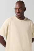Camiseta unicolor manga corta con contrastes oversize