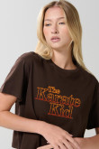 Camiseta crop top unicolor con estampado de Karate Kid