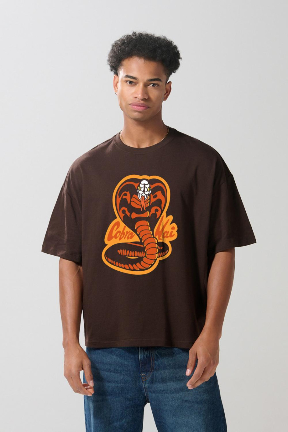Camiseta de Karate Kid oversize unicolor con manga corta