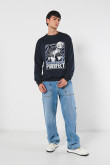 Buzo cuello redondo unicolor con diseño de Looney Tunes