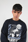 Buzo cuello redondo unicolor con diseño de Looney Tunes