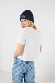 Crop top femenino manga corta con estampado en frente de Blanca Nieves