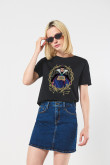 Camiseta unicolor para mujer manga corta estampada en frente de la Reina Malvada