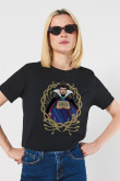 Camiseta unicolor para mujer manga corta estampada en frente de la Reina Malvada