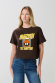 Camiseta crop top manga corta de Looney tunes