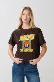 Camiseta crop top manga corta de Looney tunes