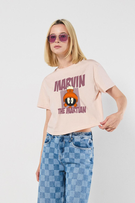 Camiseta crop top manga corta de Looney tunes