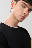Camiseta unicolor manga corta con contrastes oversize