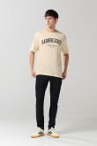 Camiseta manga corta unicolor con para hombre cuello redondo básica.