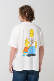 Camiseta oversize de Los Simpson crema cuello redondo