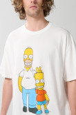 Camiseta oversize de Los Simpson crema cuello redondo