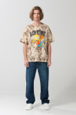 Camiseta manga corta oversize kaki tie dye de Los Simpson