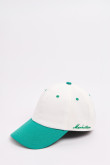 Cachucha crema college beisbolera con visera en contraste