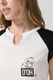 Camiseta de Los Simpson crema con manga ranglan