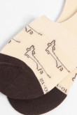 Medias baletas kakis con diseño de perritos