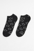 Medias azules tobilleras con diseños de estrellas