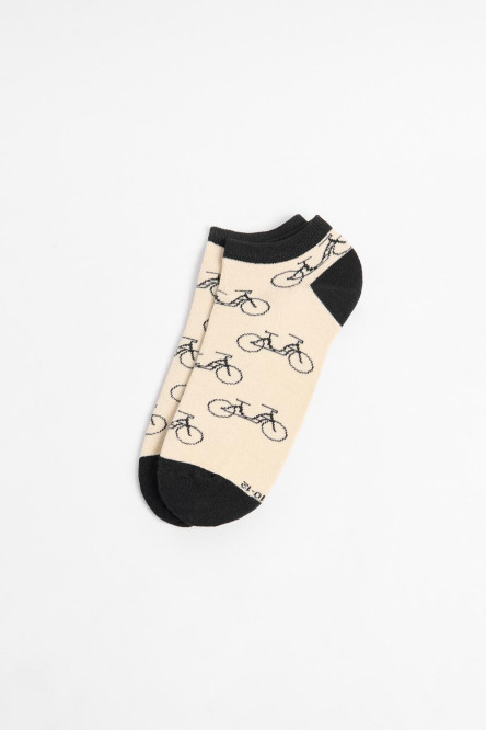 Medias tobilleras kakis con diseños de bicicletas