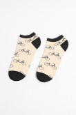Medias tobilleras kakis con diseños de bicicletas