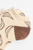 Medias tobilleras kakis con diseños de bananas
