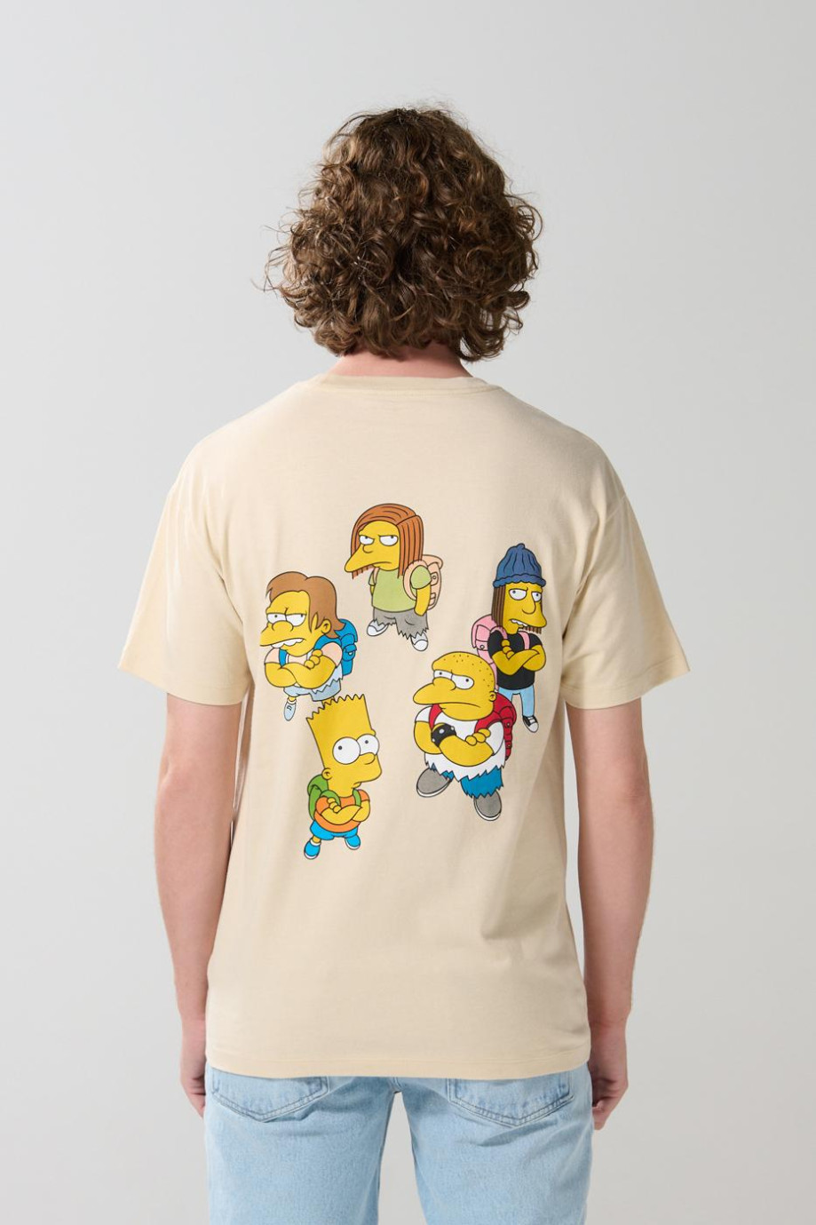 Camiseta kaki oversize manga corta de Los Simpson