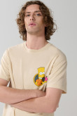 Camiseta kaki oversize manga corta de Los Simpson