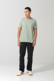 Pantalón en dril unicolor slim con tiro medio