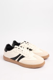 Tenis unicolores casuales con suelas planas y cordones