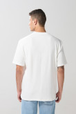 Camiseta unicolor oversize manga corta con texturas