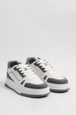 Tenis casuales unicolores con cordones y contrastes