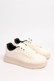Tenis unicolores casuales con forro interno en contraste