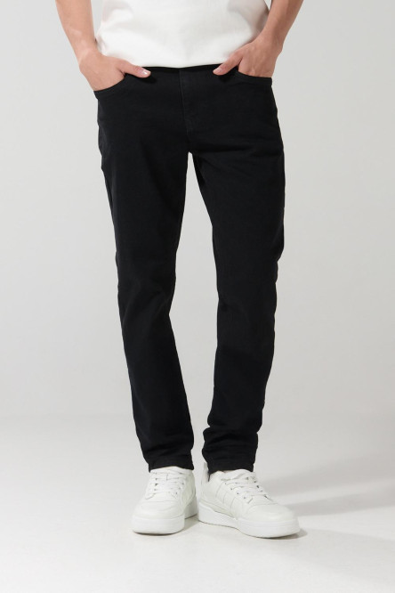 Jean negro skinny con tiro bajo, cremallera y ajuste ceñido